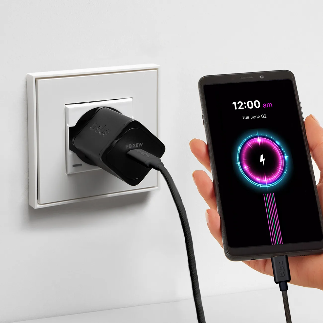 Cablu împletit USB-C de 60 W, 1,5 m - negru 5