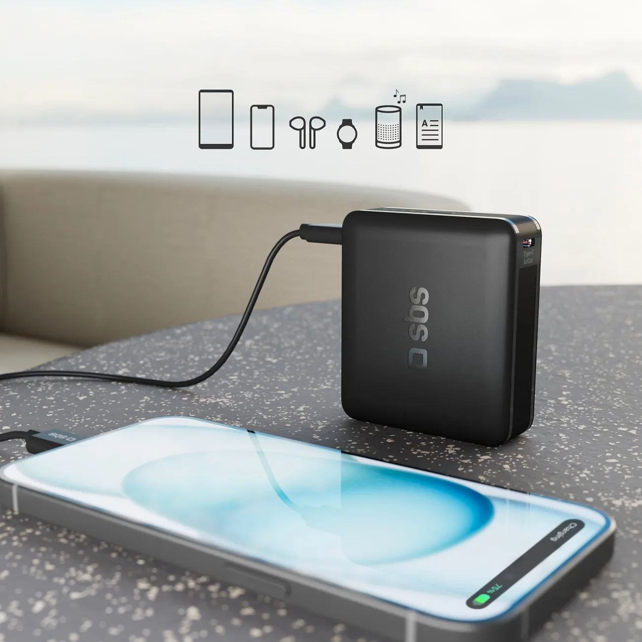 Powerbanka s kapacitou 10 000 mAh a technológiou Power Delivery – čierna 10