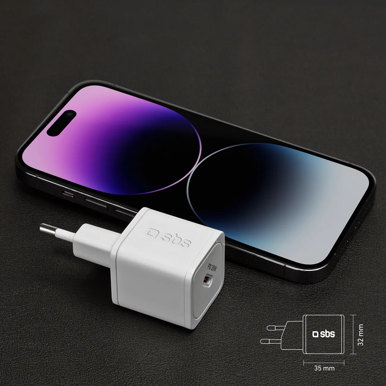 GaN zidni punjač s Power Delivery 20W - Bijela 8