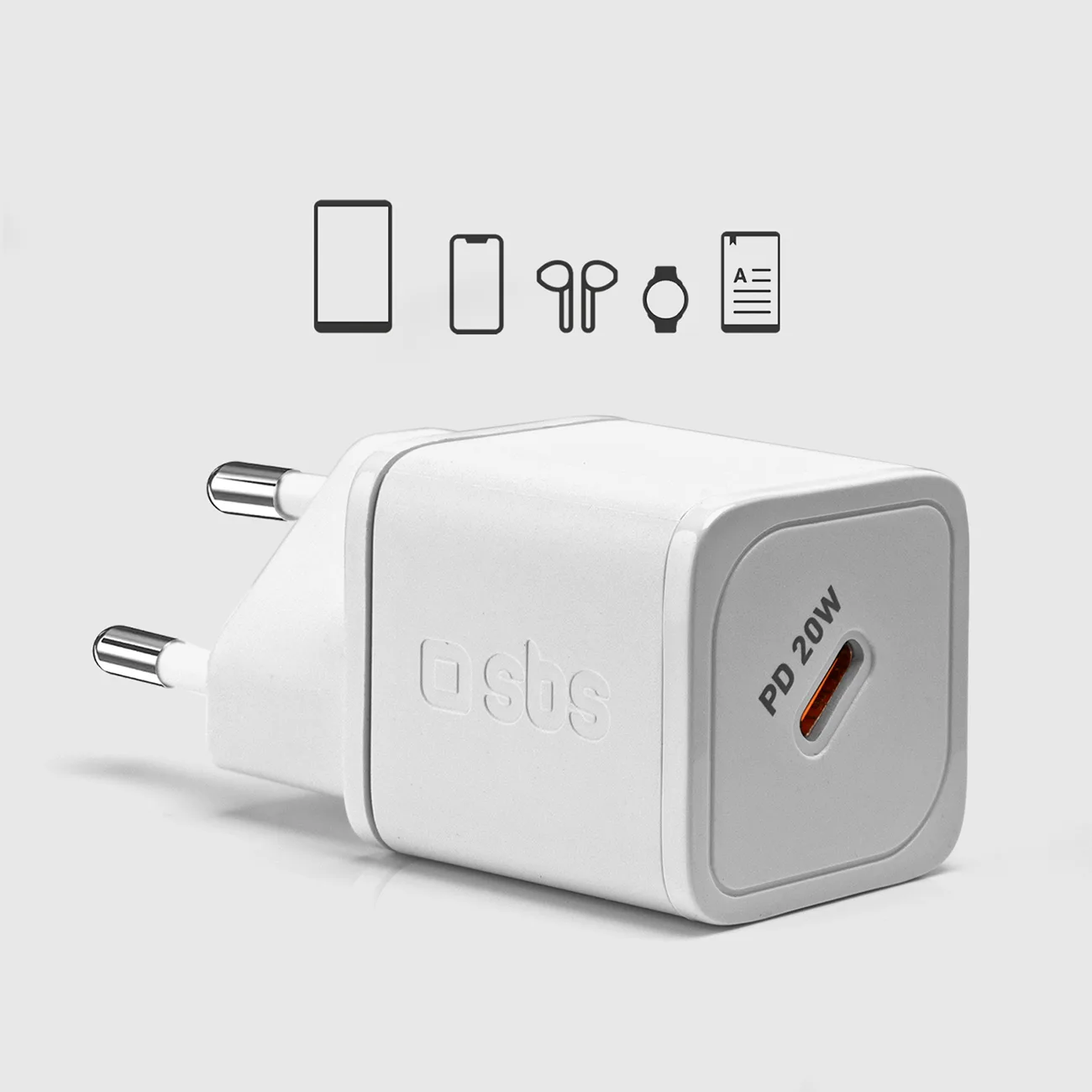 GaN zidni punjač s Power Delivery 20W - Bijela 9