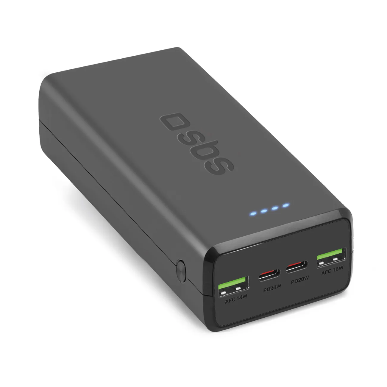 30000 mAh USB-C–USB-A power bank – fekete