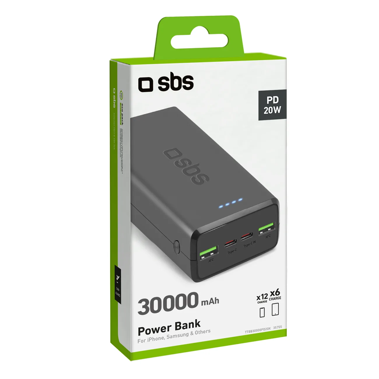 Powerbank 30000 mAh USB-C USB-A - czarny 2