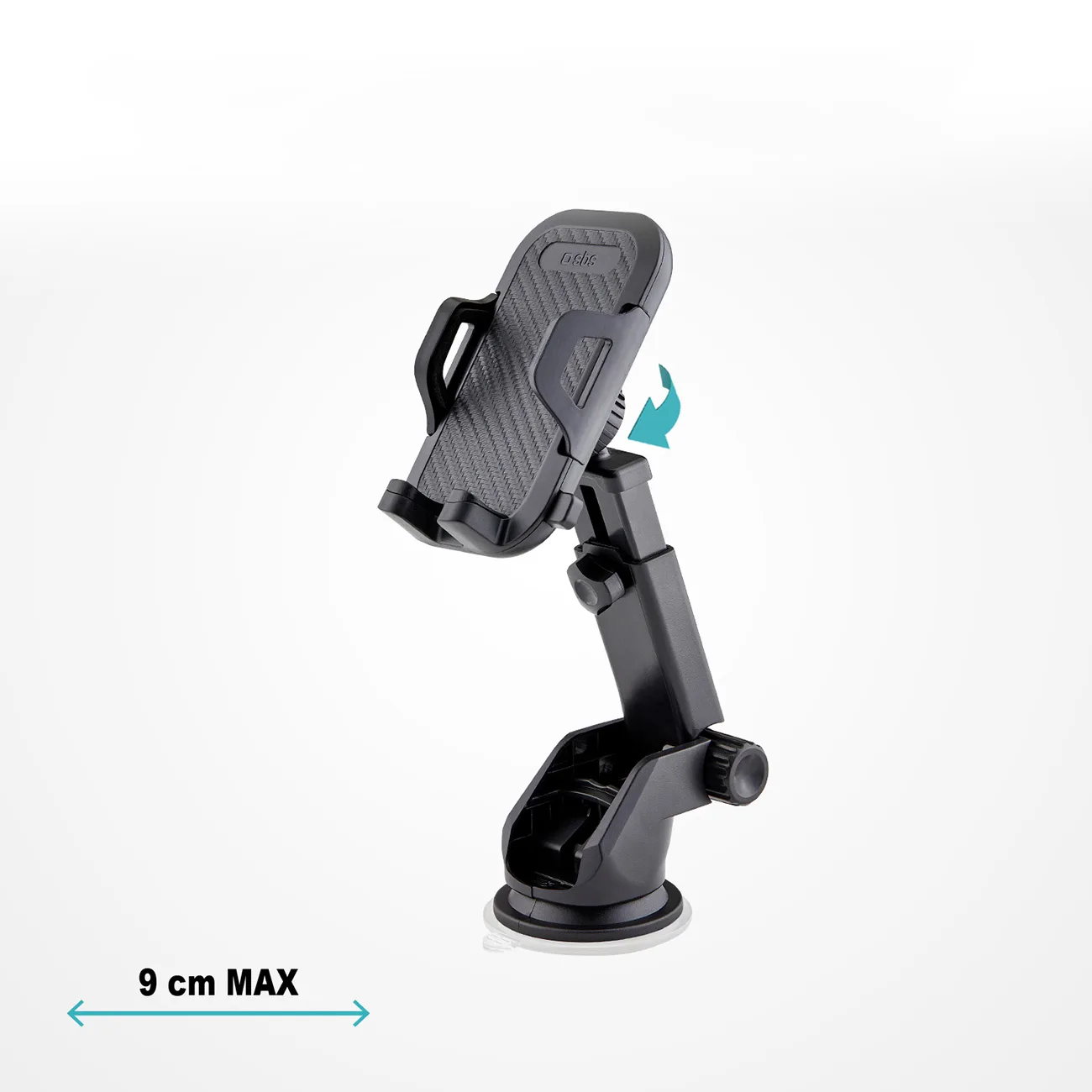 Telescopic car mount for smartphones with suction cup - black 5