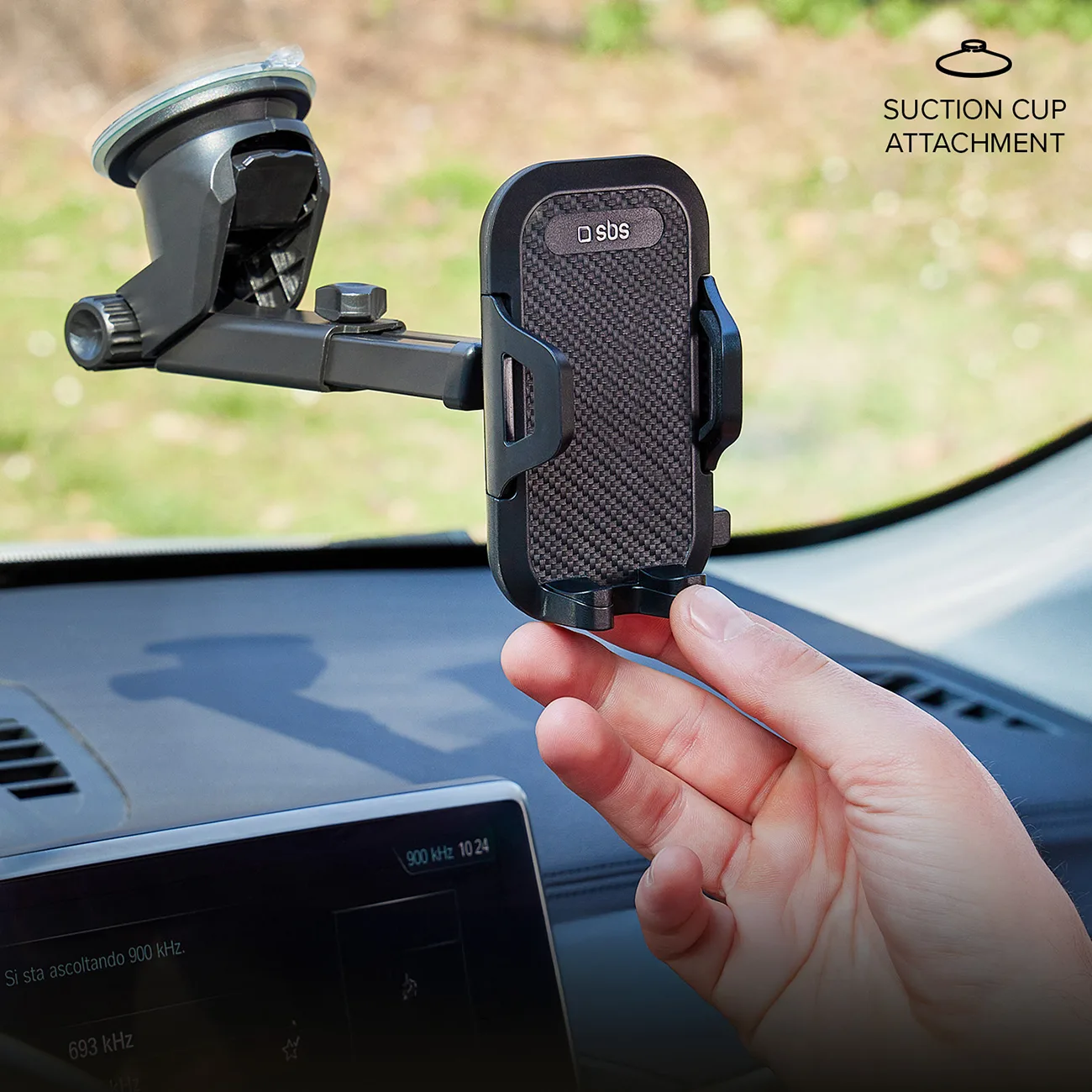 Telescopic car mount for smartphones with suction cup - black 6