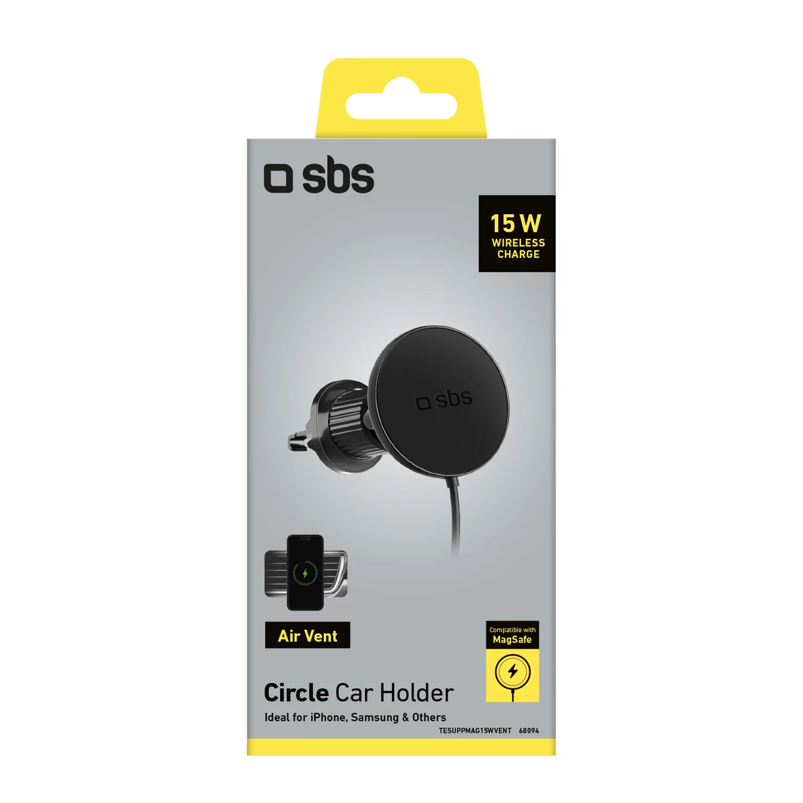 Suport auto pentru smartphone cu încărcător wireless MagSafe - negru 2