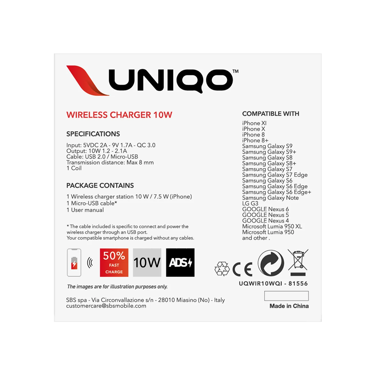 Bezdrôtová nabíjačka Quick Charge 3.0 10 W – čierna 3