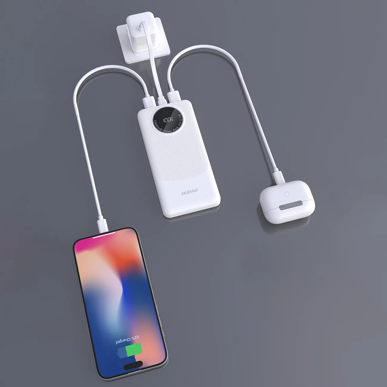 K12 10000 mAh Power Bank USB-A USB-C PD22,5 W – fekete 5