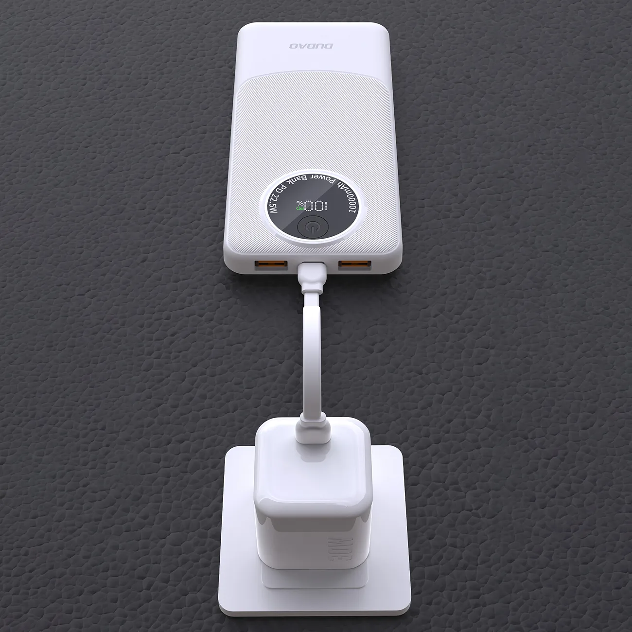 K12 10000 mAh Power Bank USB-A USB-C PD22,5 W – fekete 6