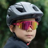 Ochelari de ciclism polarizați pentru copii cu filtru UV - albi și albastri 11