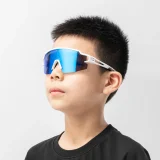 Ochelari de ciclism polarizați pentru copii cu filtru UV - albi și albastri 9