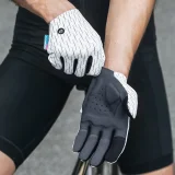 Rękawiczki sportowe rowerowe pełne wiosenno-letnie rozmiar XL - biało-czarne 5