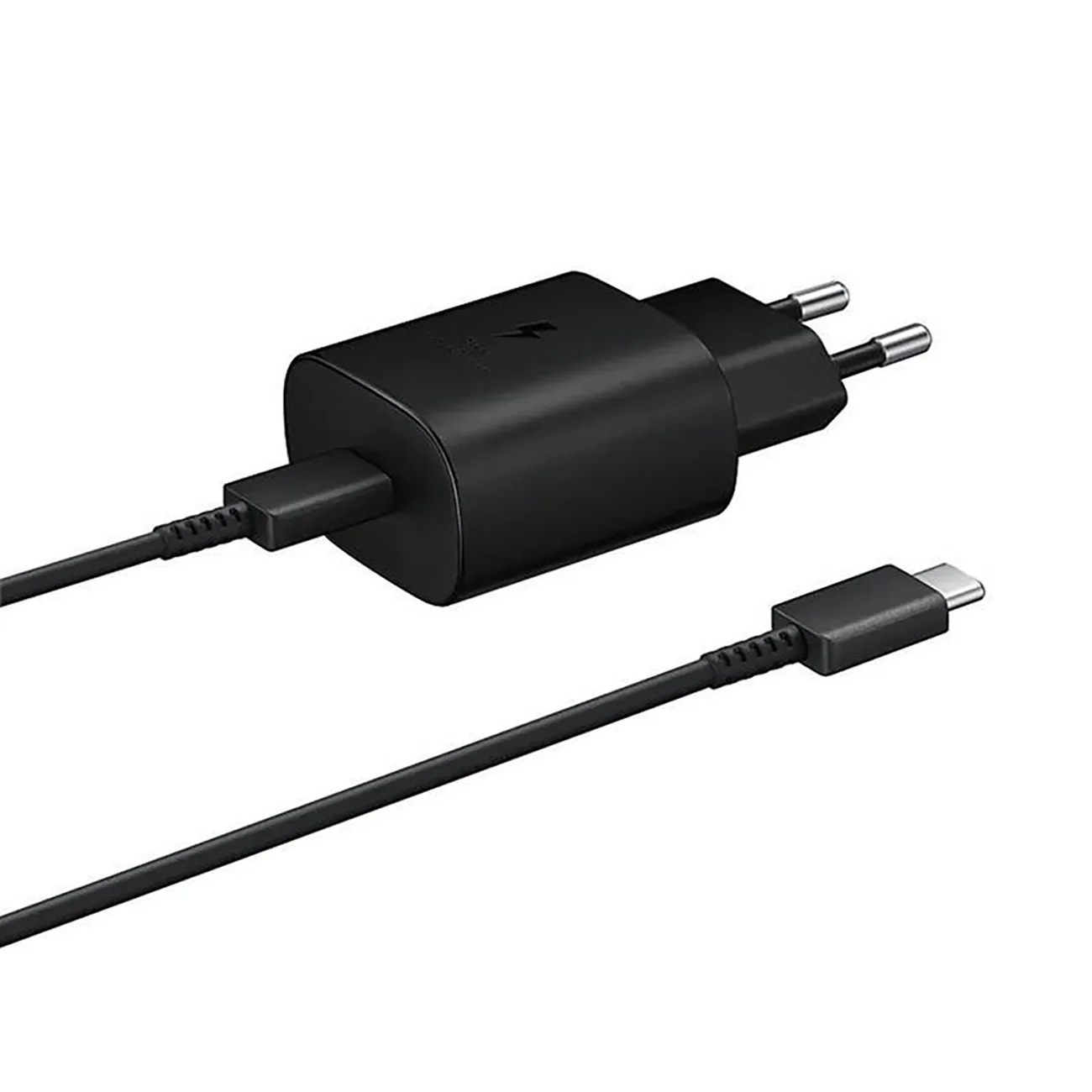 Samsung 25 W-os USB-C fali töltő USB-C kábellel – fekete