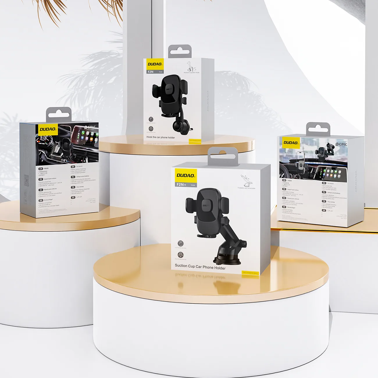 Suport auto pentru smartphone F2N cu montare pe gura de aerisire la 360 de grade - negru 2