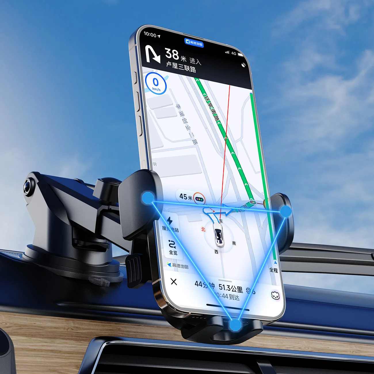 Suport auto pentru smartphone F2N cu montare pe gura de aerisire la 360 de grade - negru 3