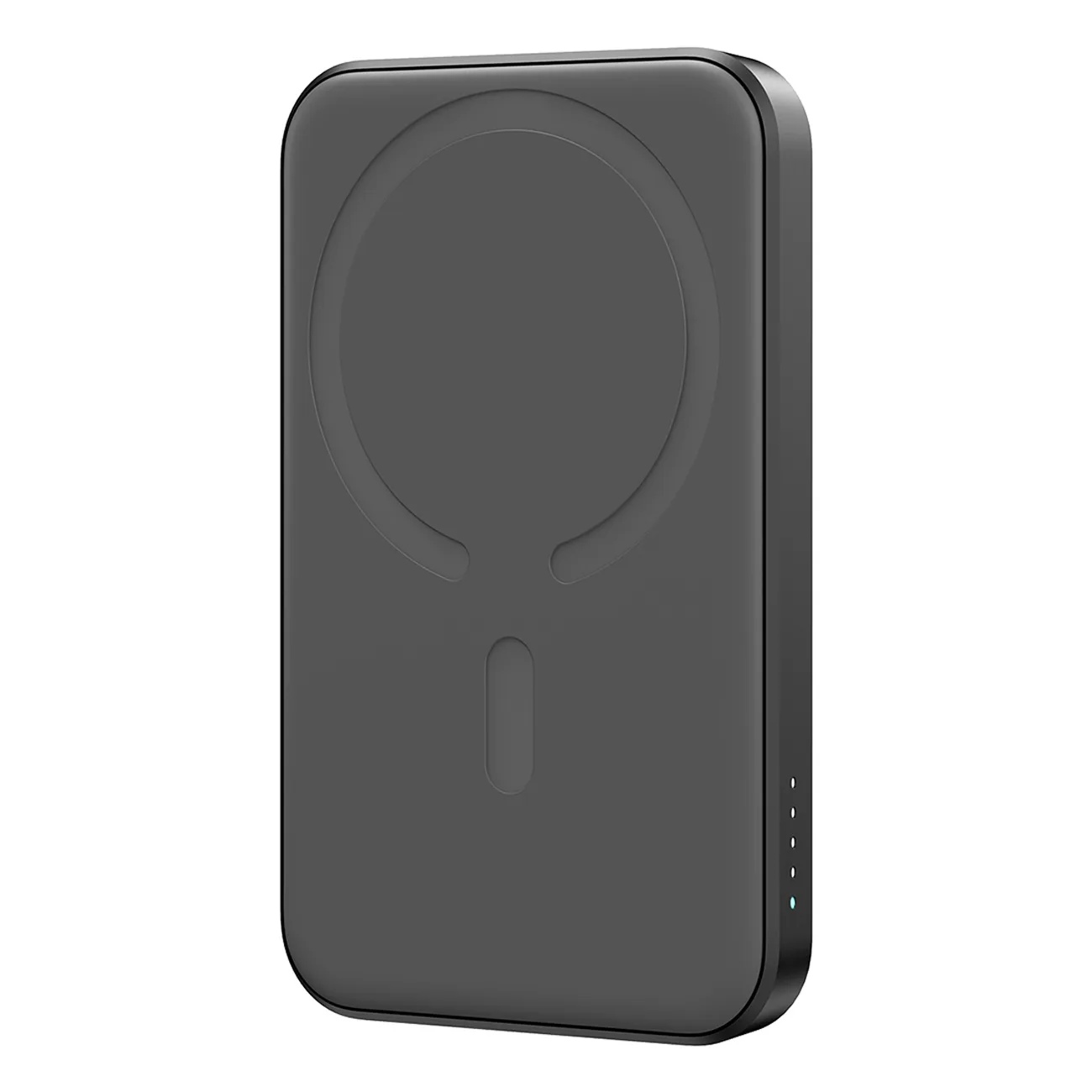 Powerbank indukcyjny 5000mAh USB-A USB-C 20W z kablem USB-C - czarny 2