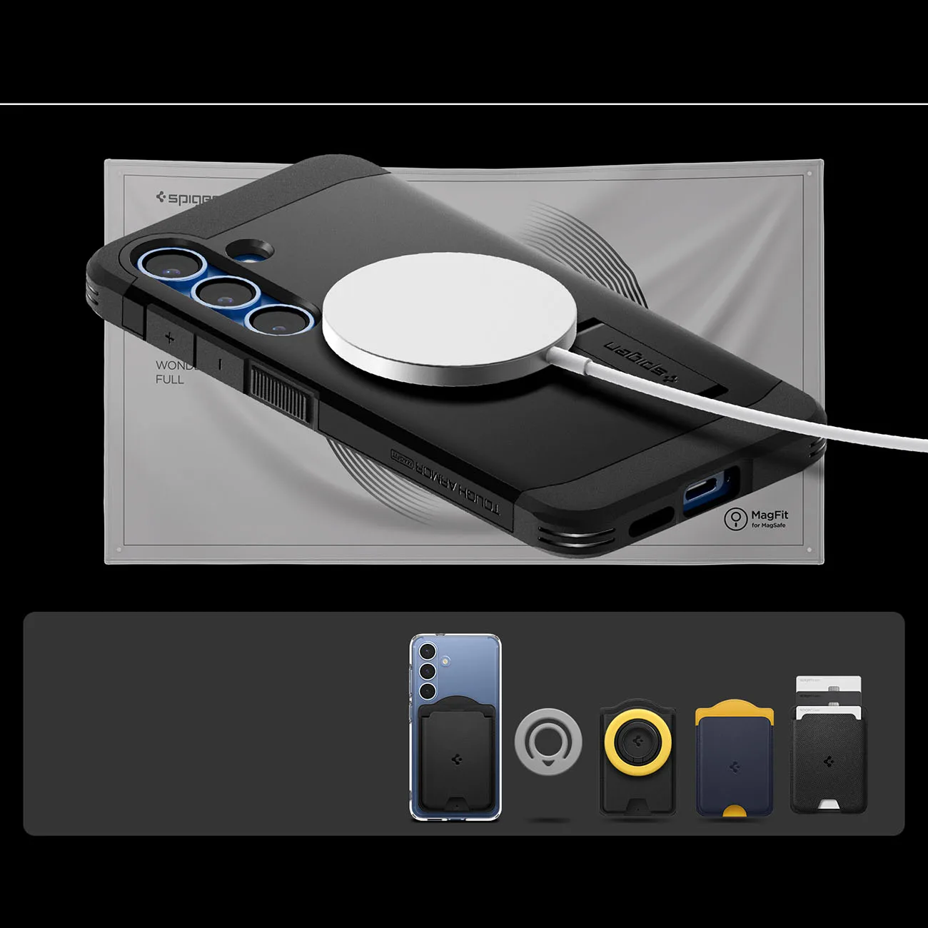 Etui na Samsung Galaxy S25 z podstawką Tough Armor MagSafe - czarne 5