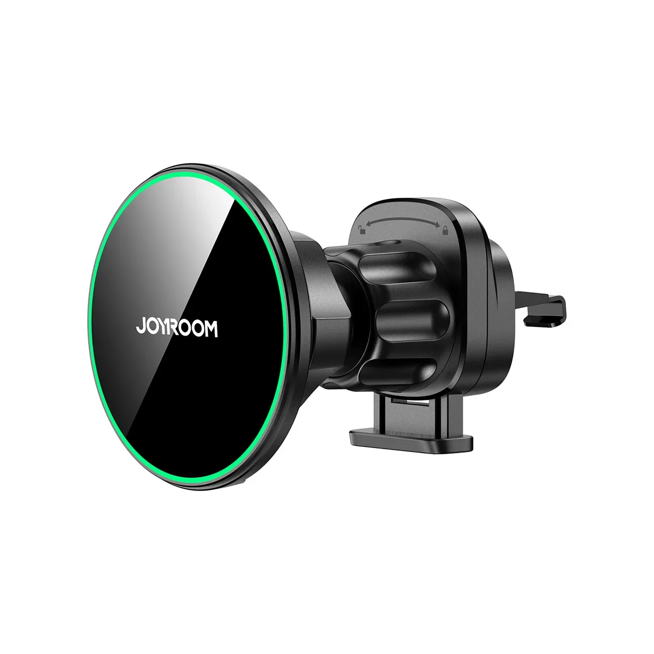 Suport auto cu încărcător de telefon Qi2 de 15 W pentru gura de aerisire - negru