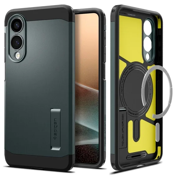 Samsung Galaxy S25 Edge Tough Armor MagSafe tok – zöld és fekete