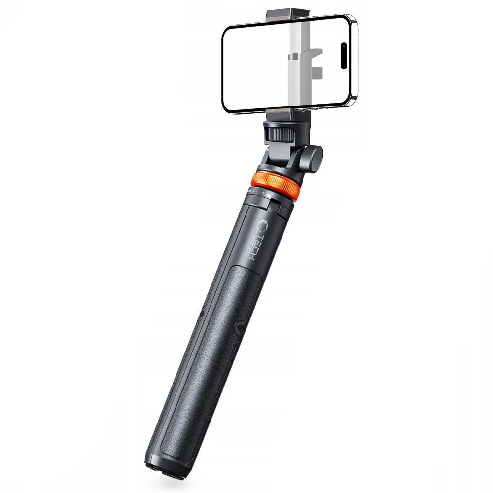 Selfie stick kijek do zdjęć Bluetooth z tripodem pilotem i głowicą 180 do 148cm - biały 2