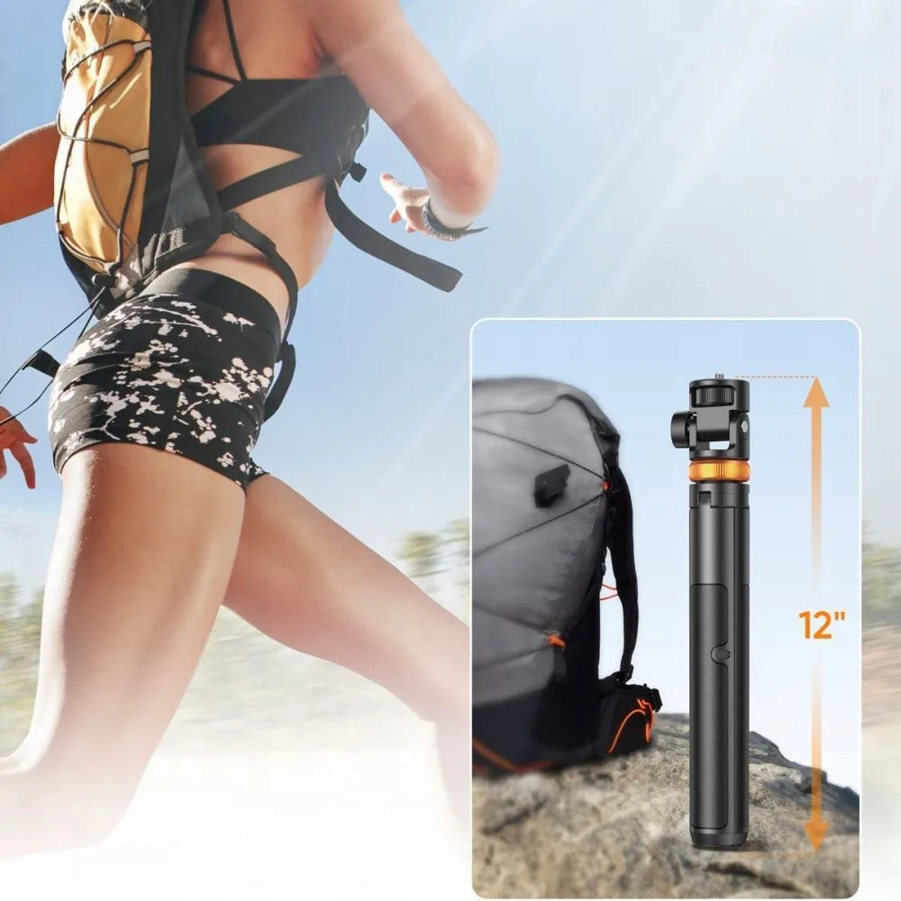 Selfie stick kijek do zdjęć Bluetooth z tripodem pilotem i głowicą 180 do 148cm - biały 7