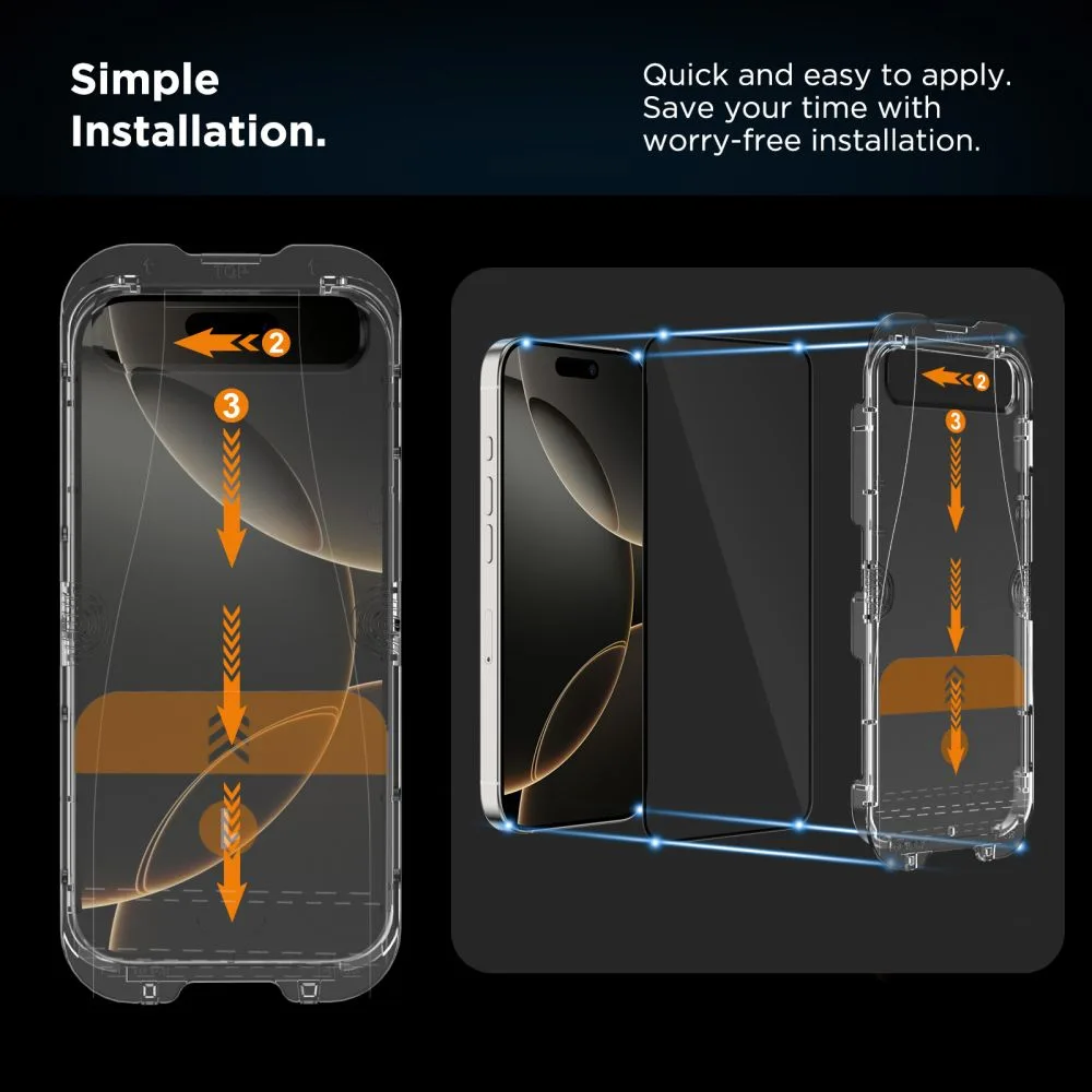 Tempered glass for iPhone 16 Pro with Quick Set+ installation frame - 2 pcs. 3