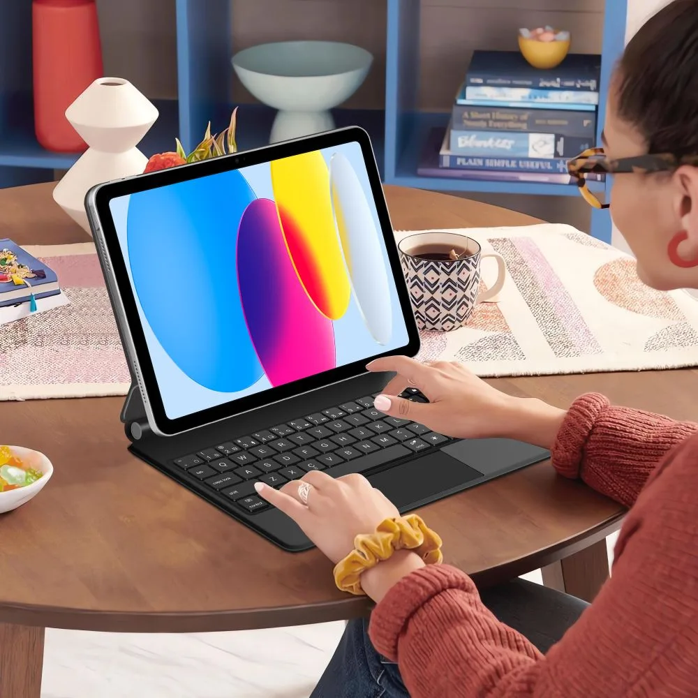 Billentyűzetes tok iPad 10,9'' 2022 / iPad 11'' 2025 Smartcase Magnetic - Fekete 10