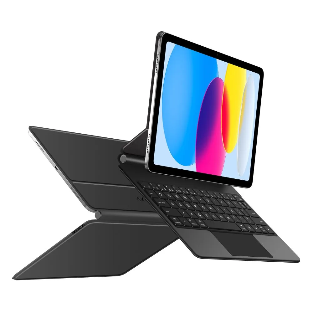 Billentyűzetes tok iPad 10,9'' 2022 / iPad 11'' 2025 Smartcase Magnetic - Fekete 3