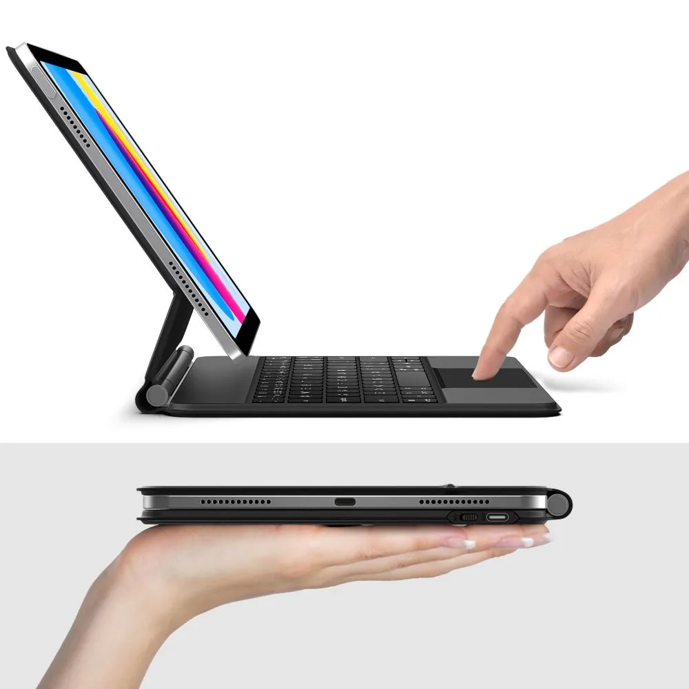 Billentyűzetes tok iPad 10,9'' 2022 / iPad 11'' 2025 Smartcase Magnetic - Fekete 9