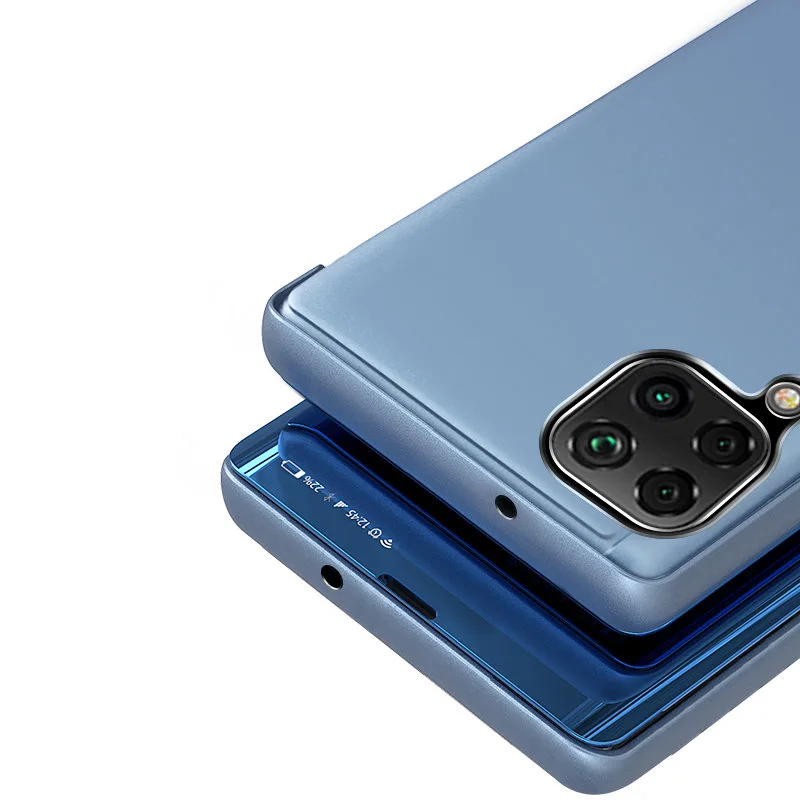 Futerał etui z klapką na Samsung Galaxy A22 4G Clear View Case - czarny 5