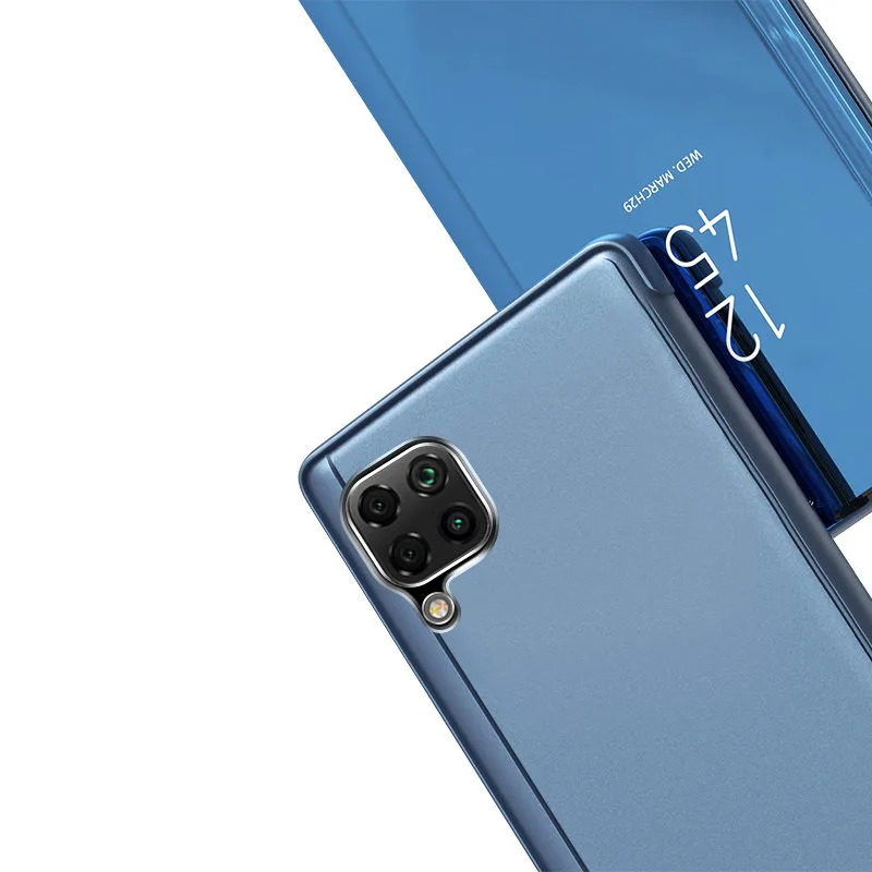 Futerał etui z klapką na Samsung Galaxy A22 4G Clear View Case - czarny 7