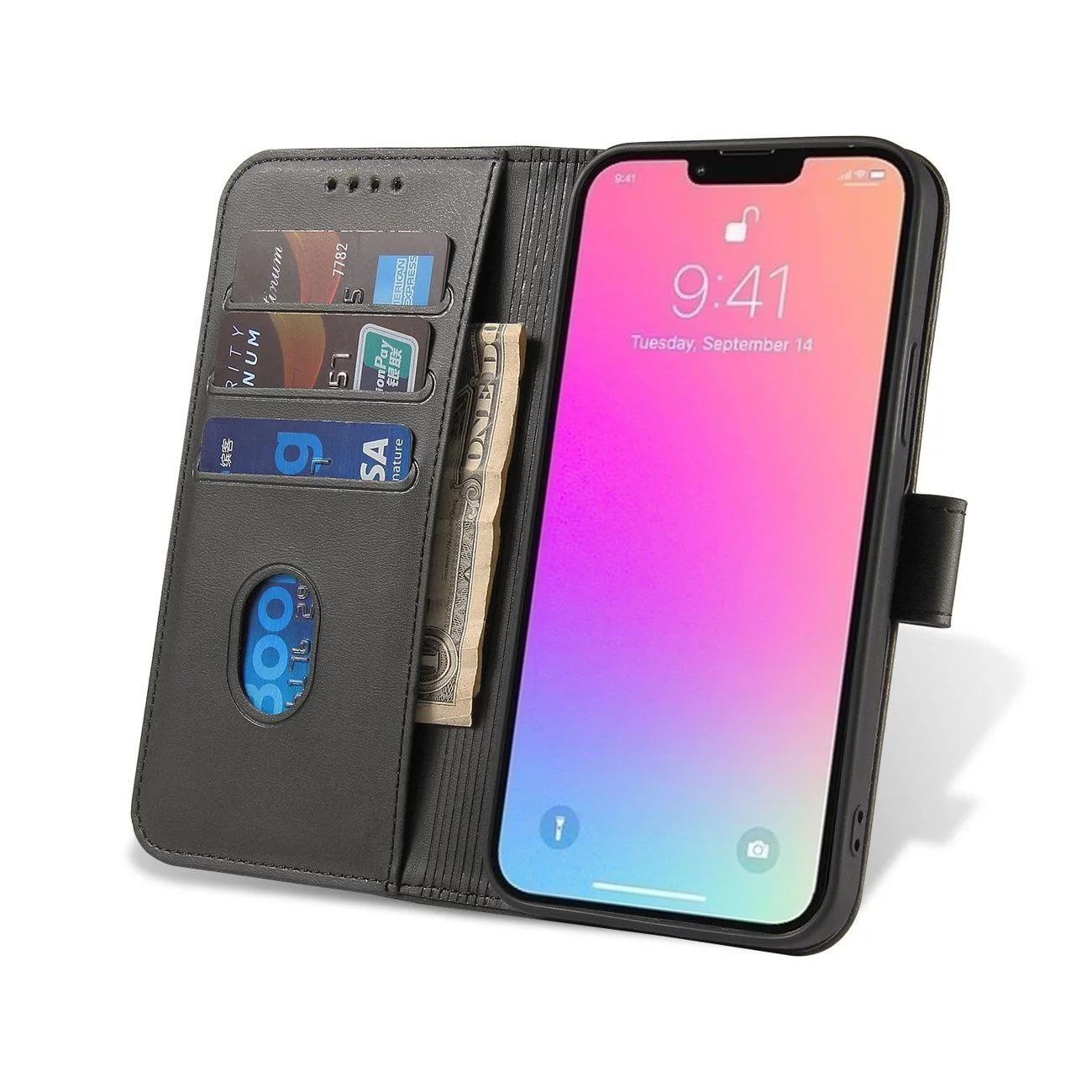Etui pokrowiec z klapką portfel podstawka na Samsung Galaxy S23+ Magnet Case - czarny 7