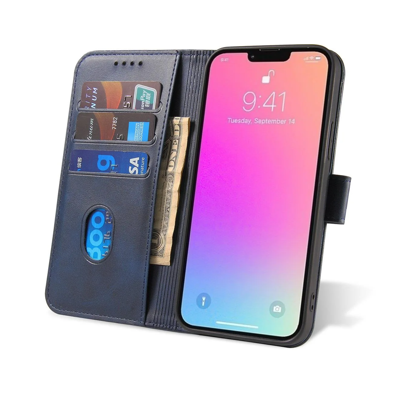 Etui pokrowiec z klapką portfel podstawka na Samsung Galaxy S23+ Magnet Case - niebieskie 7