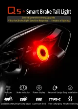 Q5 hátsó kerékpárlámpa intelligens féklámpa-rendszerrel – fekete 8