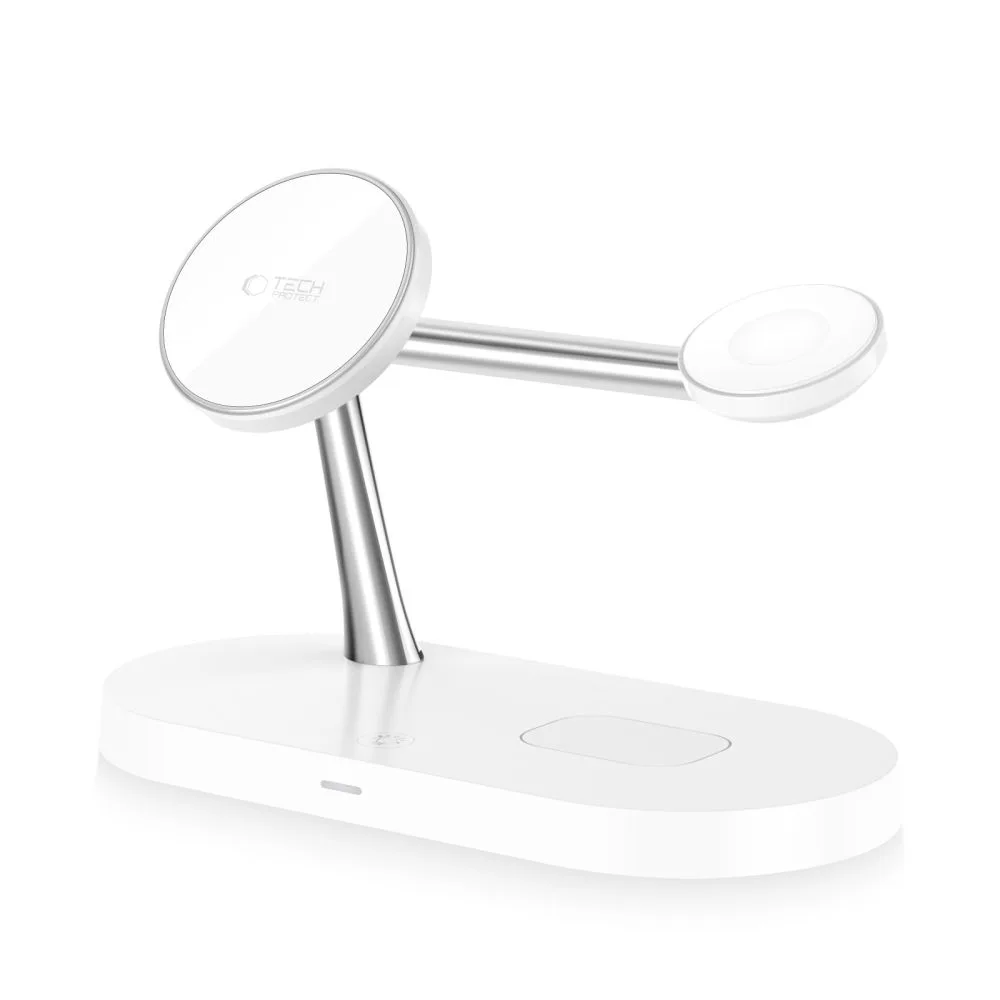 3-in-1 Inductive Charger for Smartphone, Headphones, and Smartwatch with MagSafe - White 3
