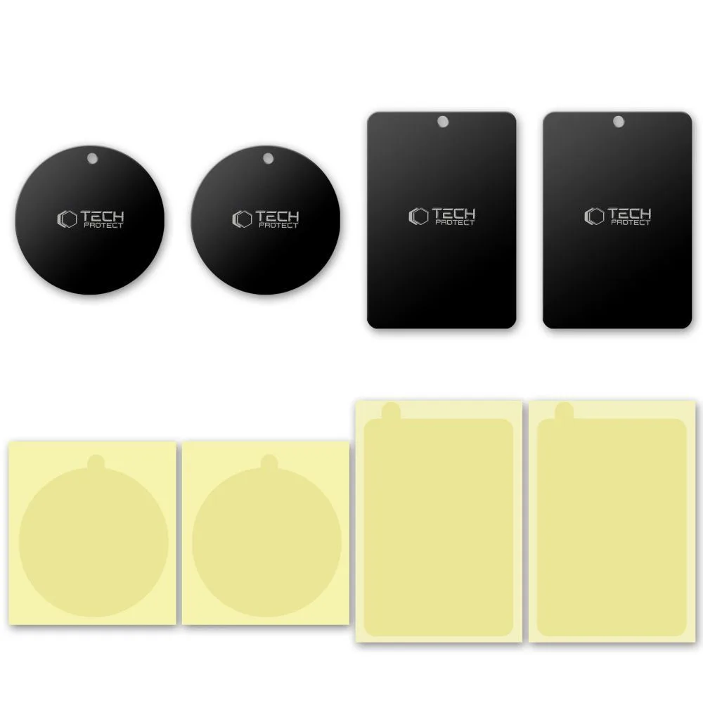 Black magnetic plates for car phone mounts - 4 pcs. 4