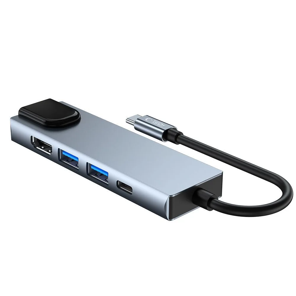 5w1 HUB rozdzielacz USB-C na USB-C USB-A HDMI RJ45 - szary 6