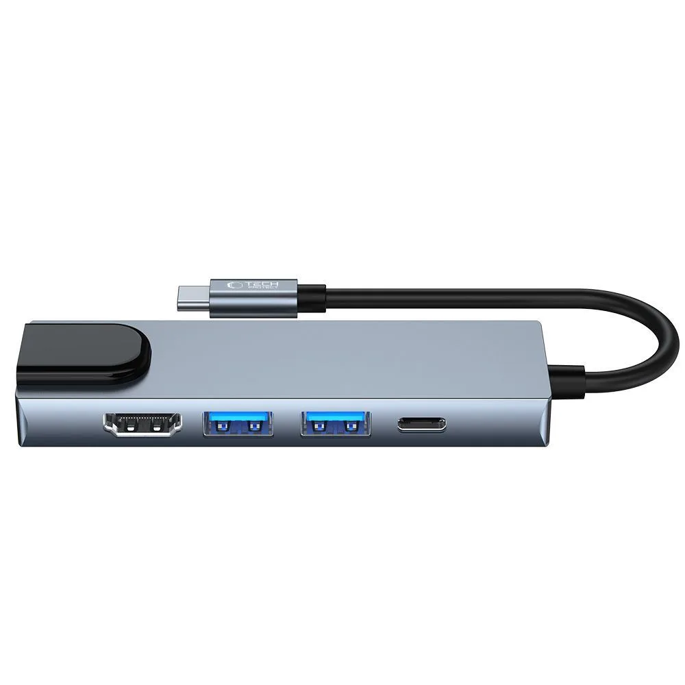 5w1 HUB rozdzielacz USB-C na USB-C USB-A HDMI RJ45 - szary 7