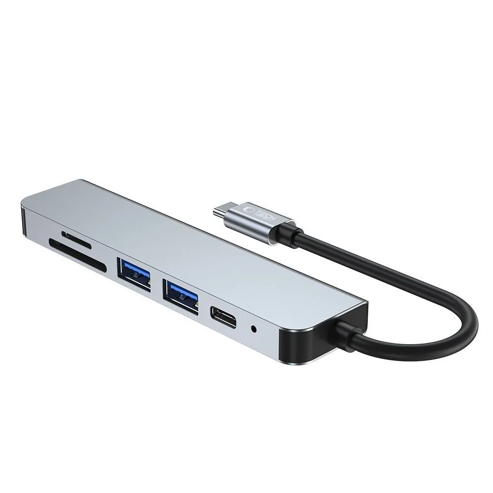 6-in-1 USB-C to USB-A, USB-C, HDMI, micro SD / TF / SD Hub - Gray 5