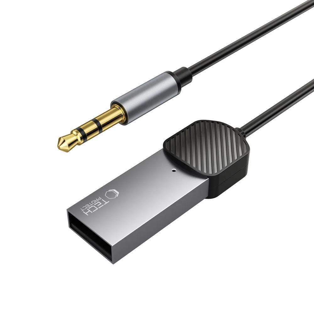 3.5mm AUX Mini Jack (Male) to Bluetooth Adapter - Gray 2