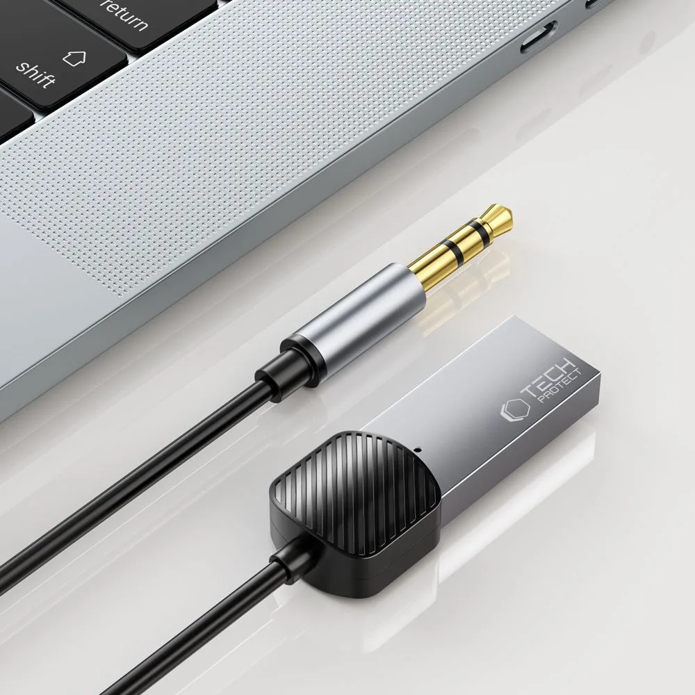 3.5mm AUX Mini Jack (Male) to Bluetooth Adapter - Gray 3