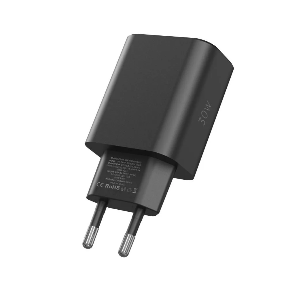 2x USB-C PD / USB-A QC 30W Wall Charger - White 3