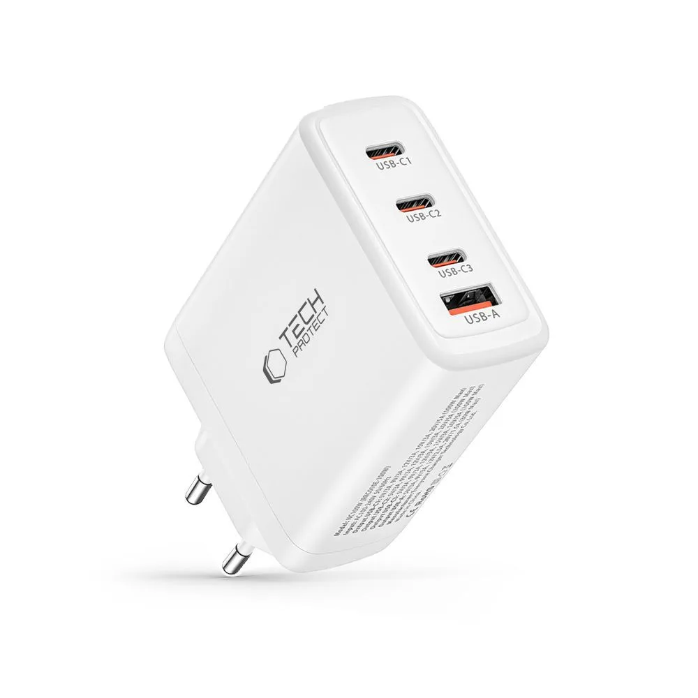 GaN 3x USB-C PD USB-A QC 100W Wall Charger - White 6