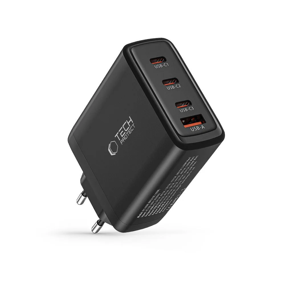 GaN Wall Charger 3x USB-C PD USB-A QC 100W - Black 6