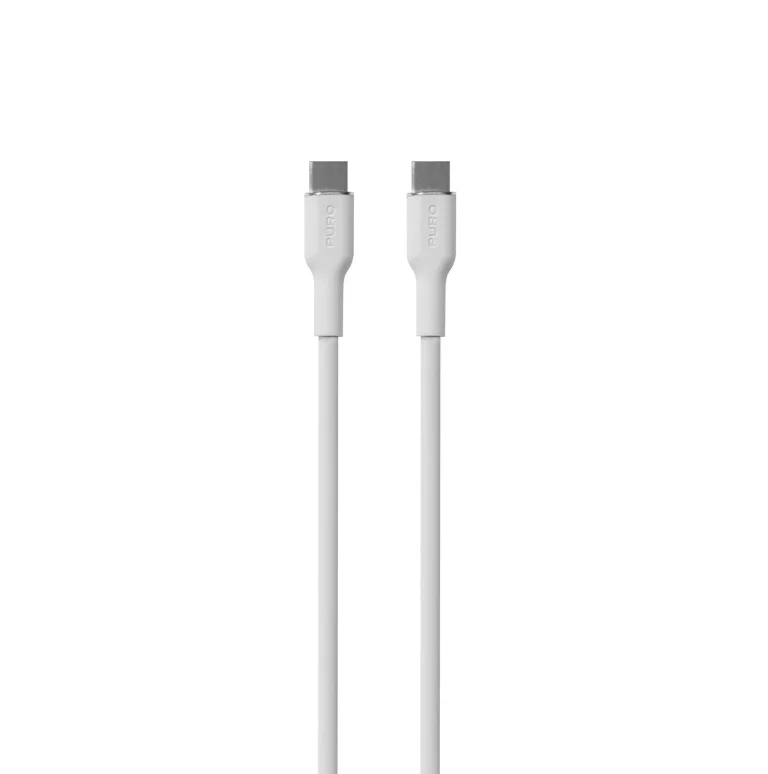 60 W-os USB-C szilikon kábel, 1,5 m – Fehér