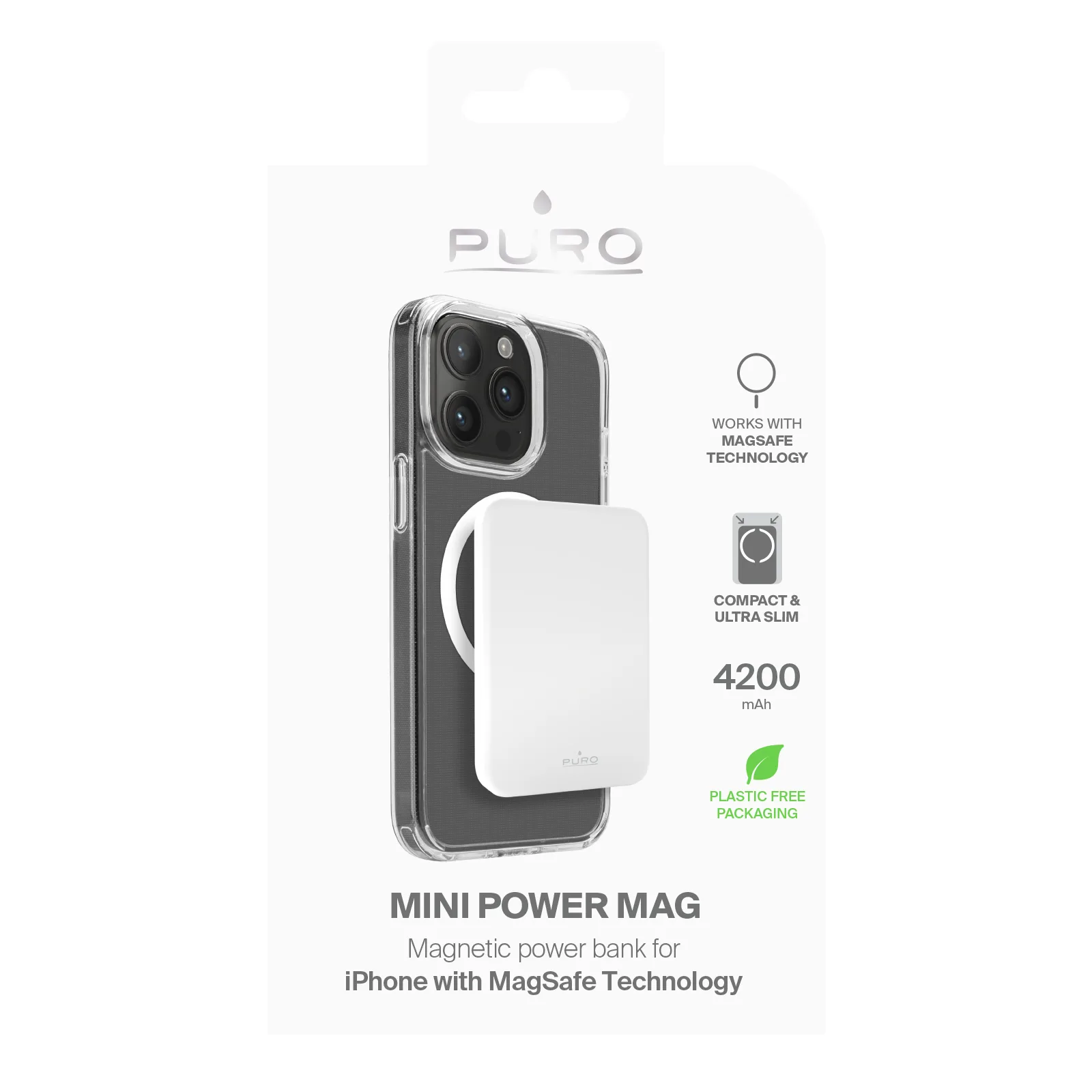 Powerbank 4200mAh USB-C MagSafe Slim Power Mag - biały 2