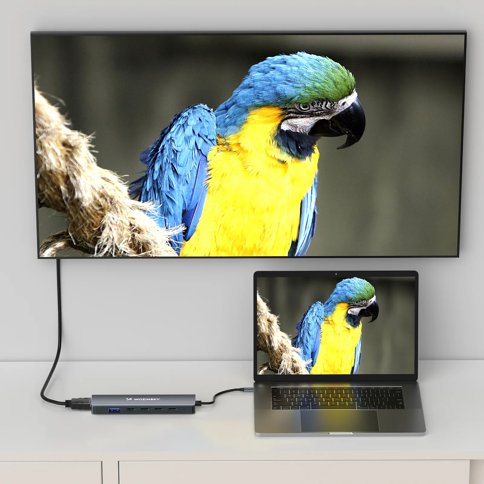 6-in-1-Hub mit USB-A, USB-C, DisplayPort und HDMI – Grau 3