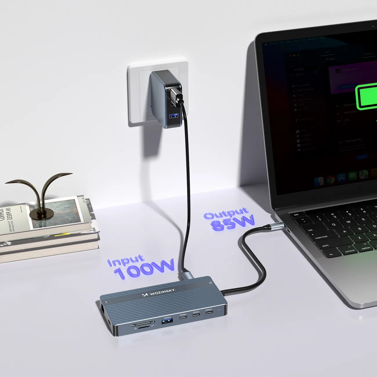 Hub 14-în-1 pentru până la 3 monitoare: USB-A, USB-C, DisplayPort, HDMI, RJ45, SD, TF, mini jack - gri 6