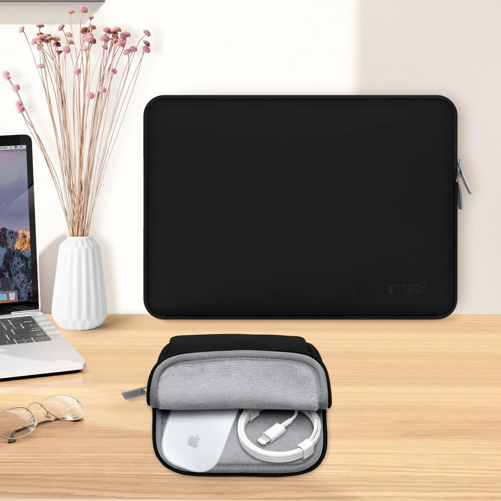 Torba etui pokrowiec na laptopa 13-14'' + etui na akcesoria - czarna 6