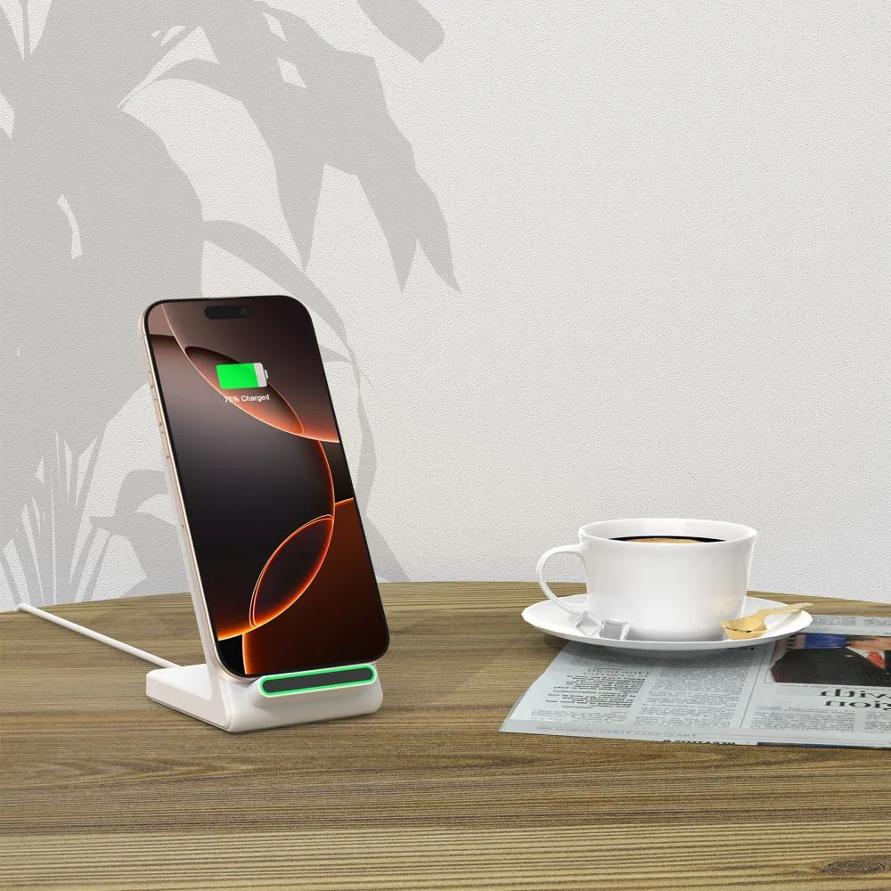 15-W-Wireless-Smartphone-Ladegerät im Standdesign – weiß 9