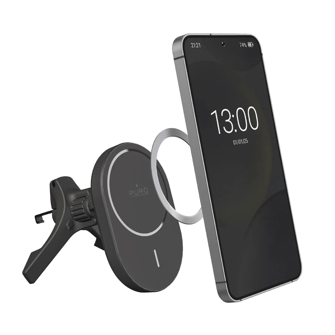Suport auto pentru telefon cu încărcător Qi2 MagSafe de 15 W - negru 2
